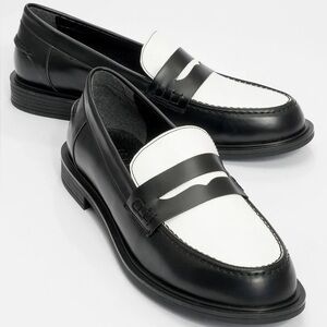 Zara Black and White Loafers